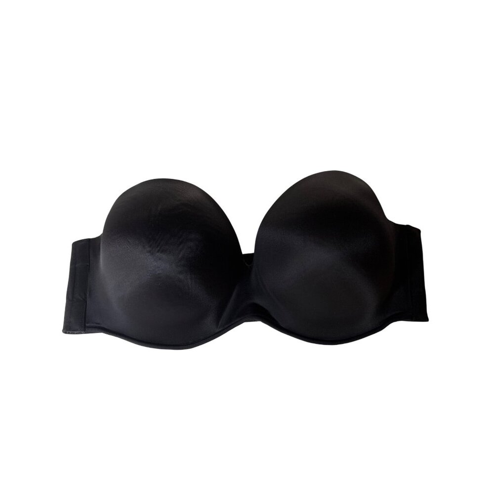 Cacique Bra Size 46DDD Strapless Padded‎ Formal Black Bustier Push Up Underwire